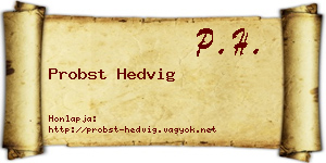 Probst Hedvig névjegykártya
